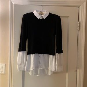 White House/Black Market mock layer sweater